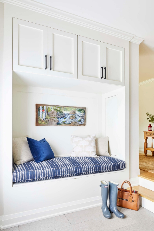 Simply Built-in Entryway Cabinetry with Bench